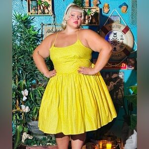 Bernie Dexter Bright Yellow/green Mini Dress 4XL plus size